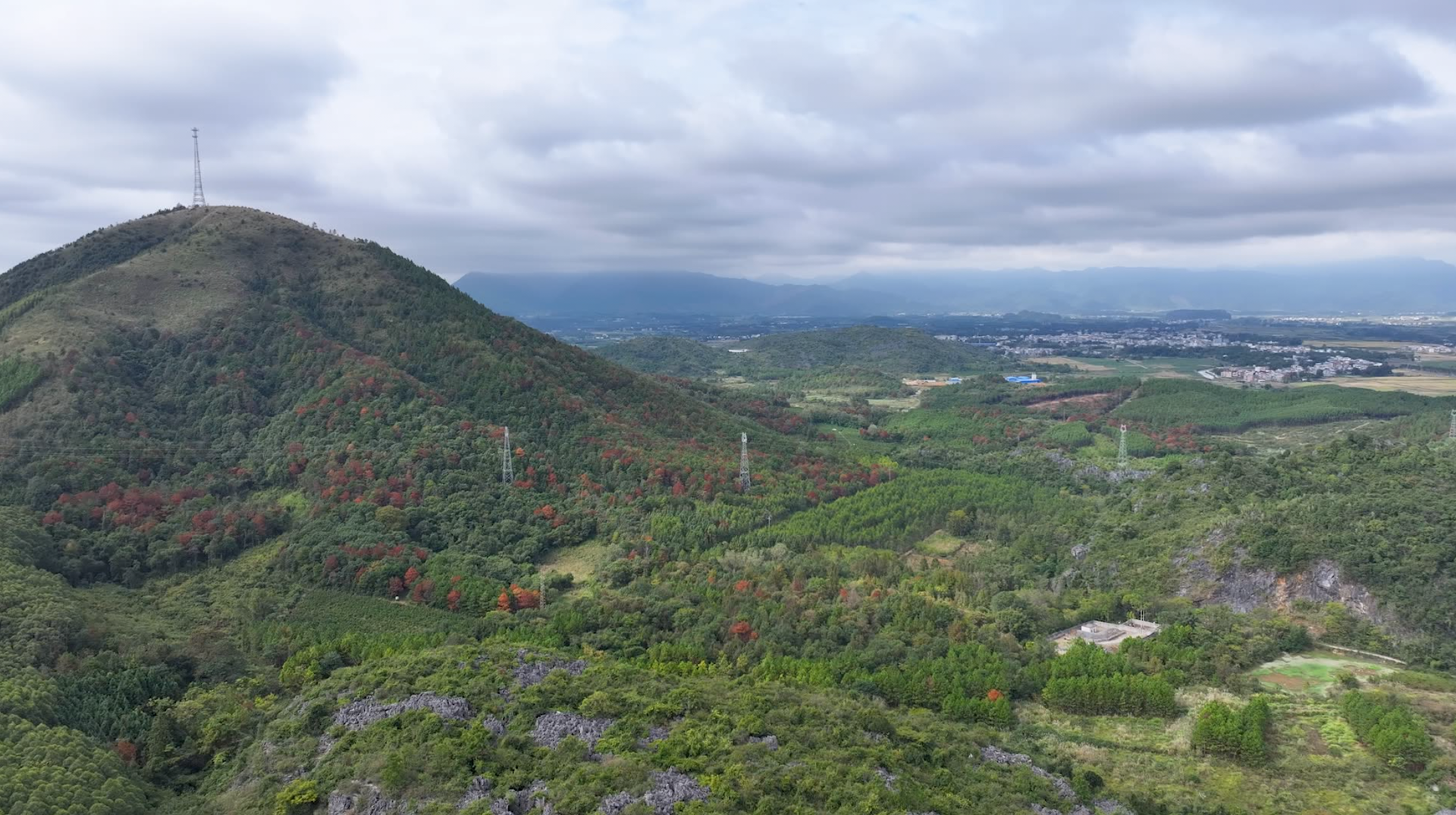 江永：红枫染冬 美景入画